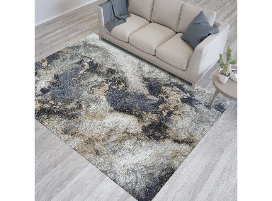 Kusový koberec KLARA mramor - šedý/modrý