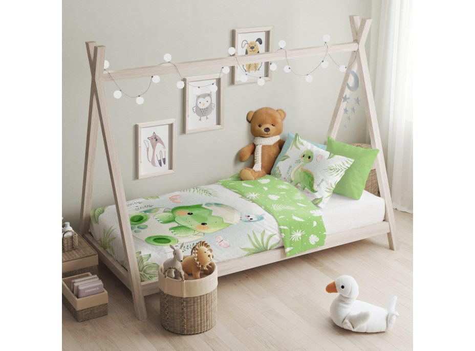 Dětské bavlněné povlečení do postýlky 135x100 cm CUDDLES - Dino