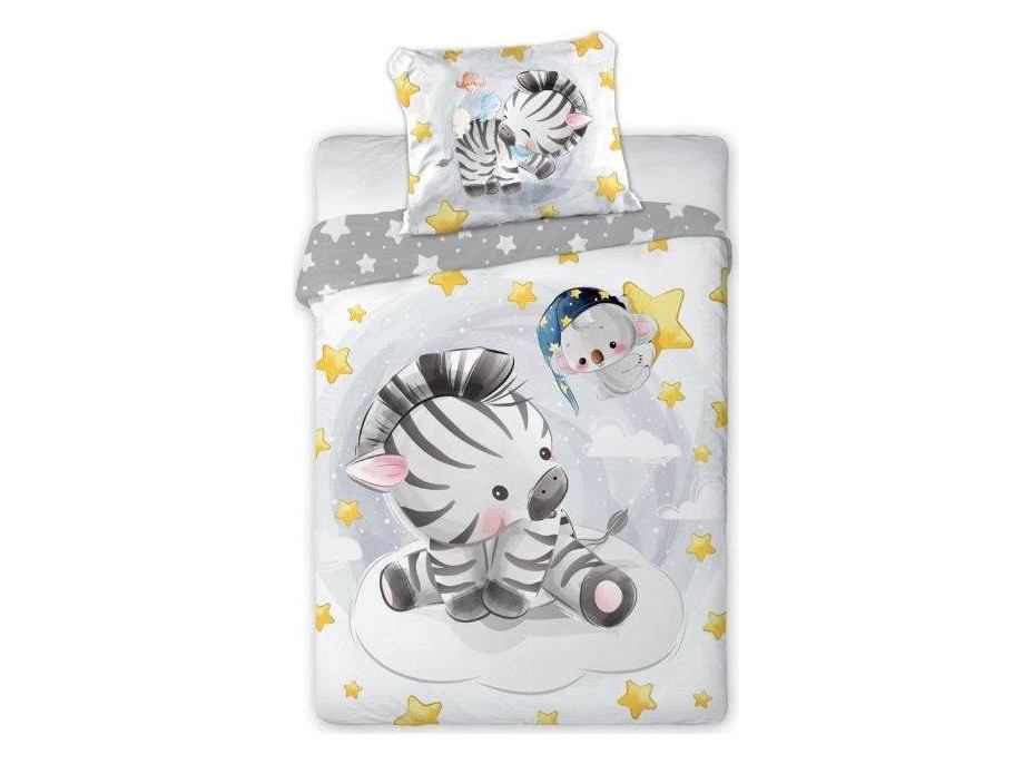 Dětské bavlněné povlečení do postýlky 135x100 cm CUDDLES - Zebra