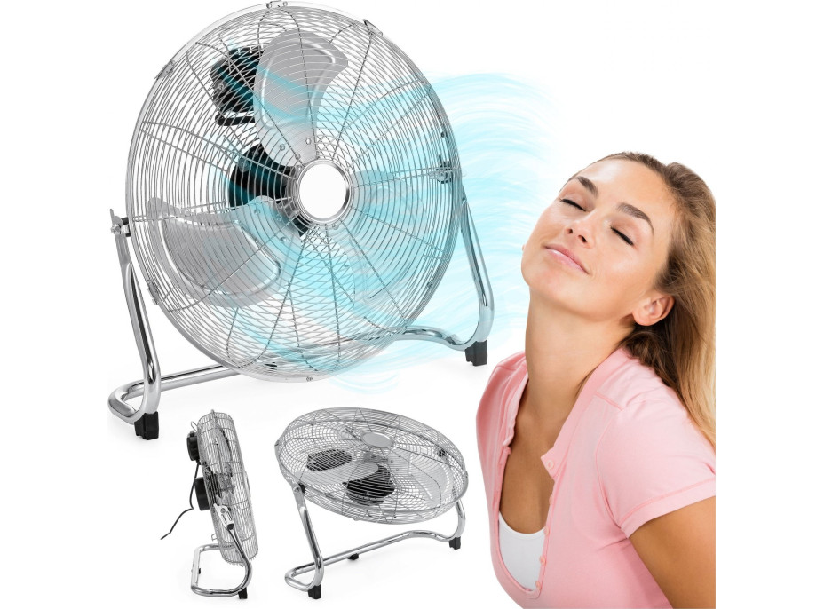 Podlahový ventilátor TYBER - stříbrný