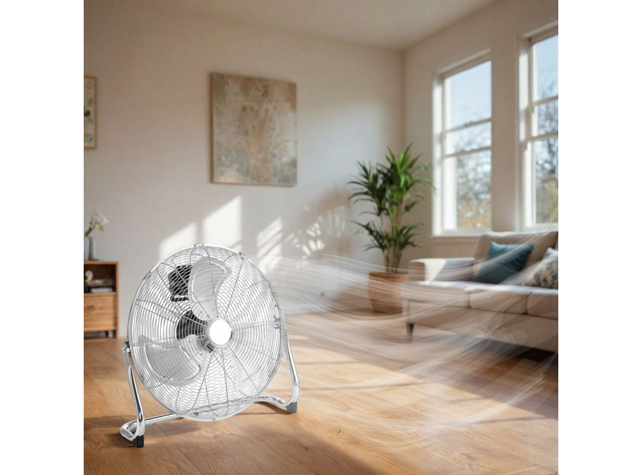 Podlahový ventilátor TYBER - stříbrný