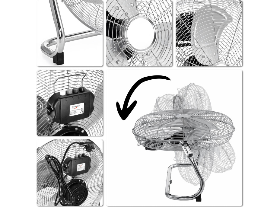 Podlahový ventilátor TYBER - stříbrný