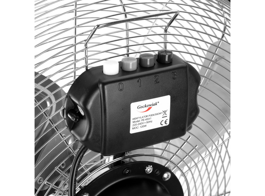 Podlahový ventilátor TYBER - stříbrný