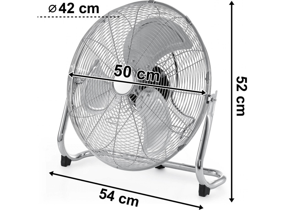Podlahový ventilátor TYBER - stříbrný