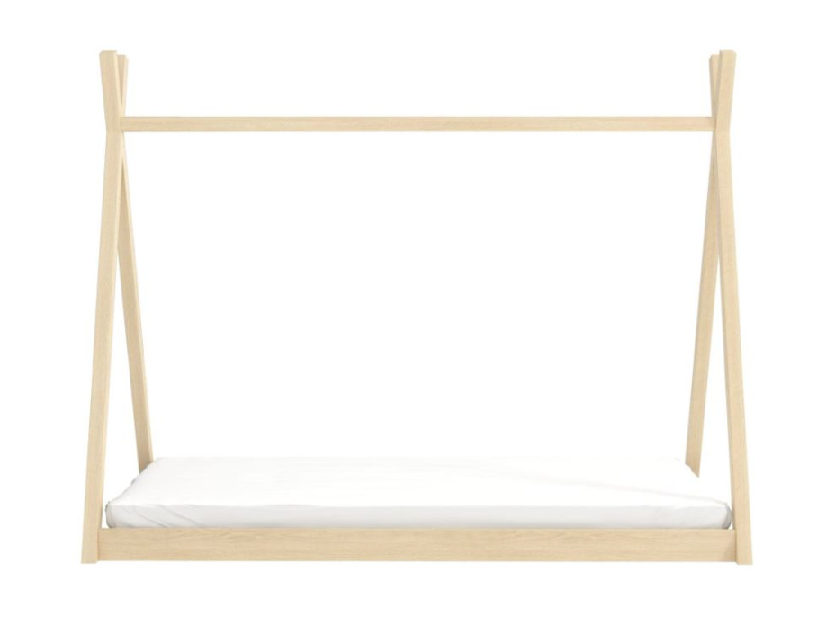 Dětská domečková Montessori týpí postel z masivu borovice OLA - 180x80 cm - PŘÍRODNÍ BOROVICE