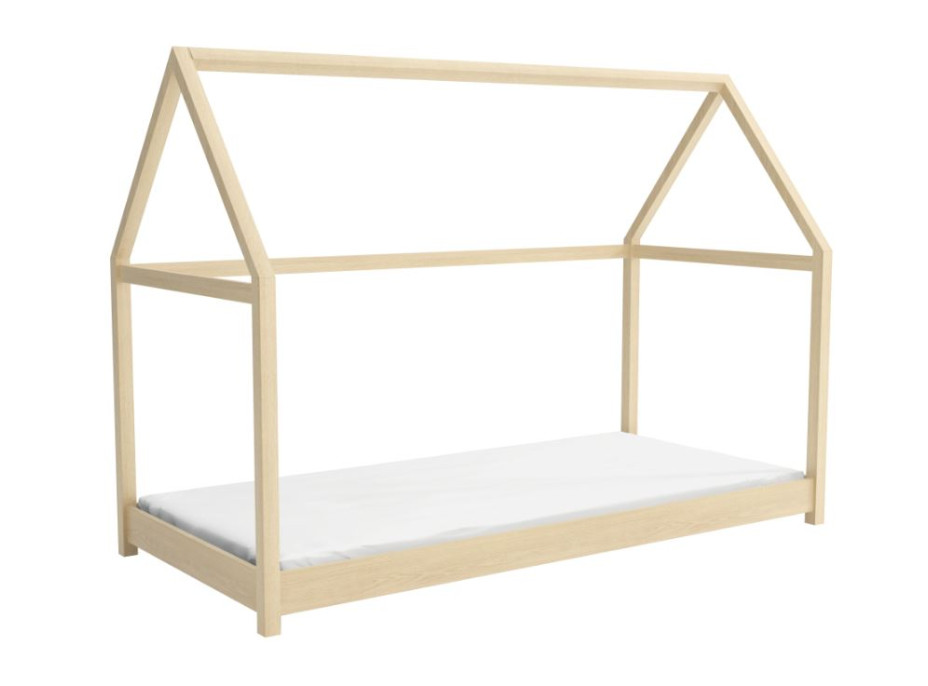 Dětská domečková Montessori postel z masivu borovice VERONIKA - 180x80 cm - PŘÍRODNÍ BOROVICE