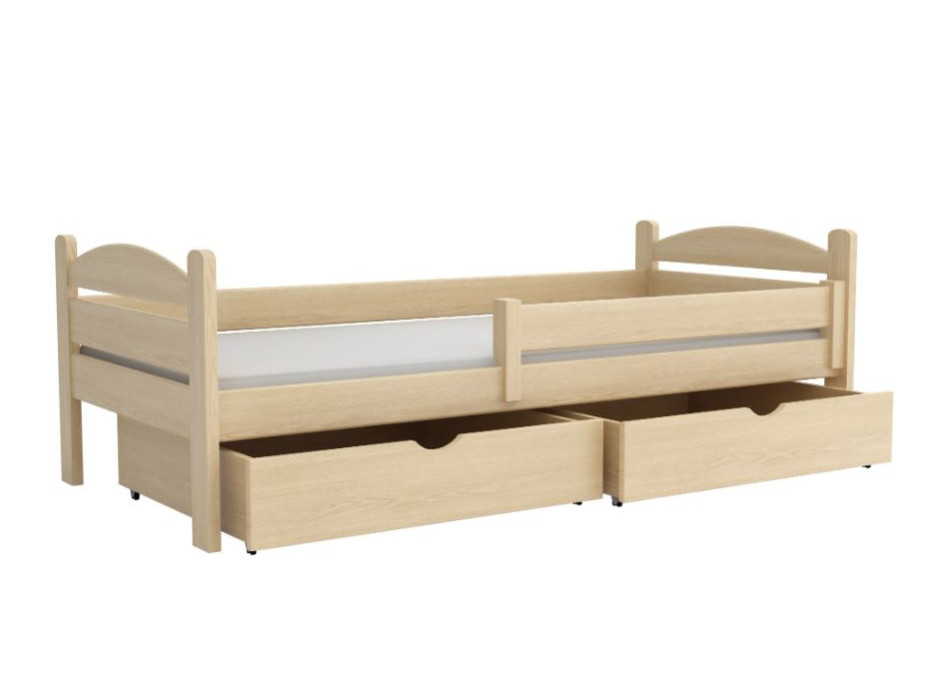 Dětská postel z masivu borovice ELENA se šuplíky - 180x80 cm - PŘÍRODNÍ BOROVICE