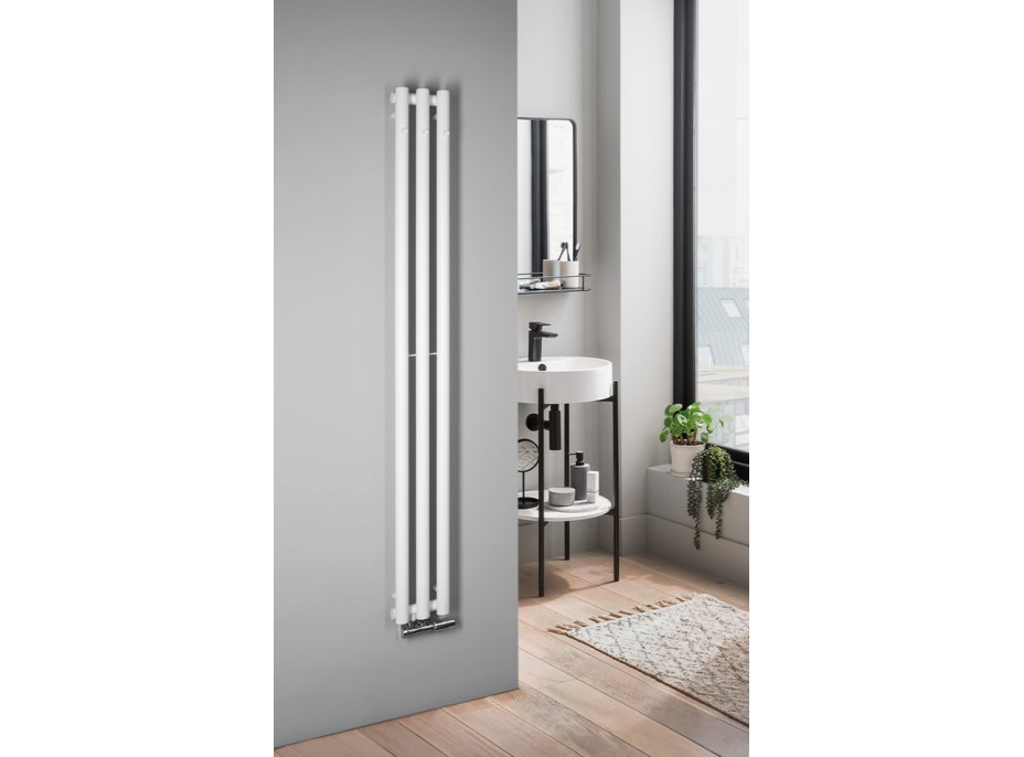 Sapho PILON otopné těleso 196x1800mm, se třemi háčky pro ručník, bílá mat IZ127T