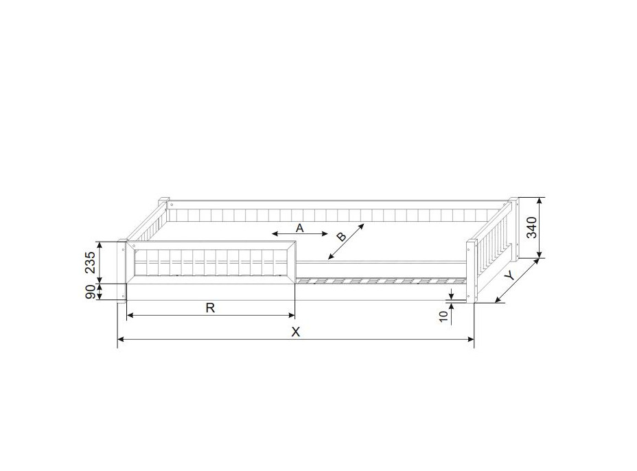 Dětská Montessori postel z masivu borovice BASIC - 160x80 cm