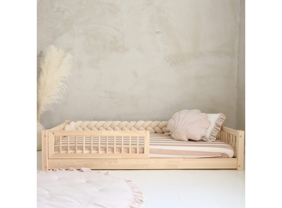 Dětská Montessori postel z masivu borovice BASIC - 160x80 cm