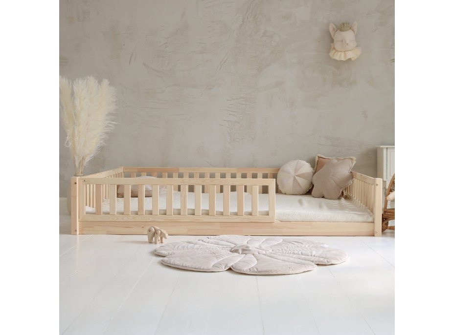 Dětská Montessori postel z masivu borovice Basic LOVE - 200x140 cm