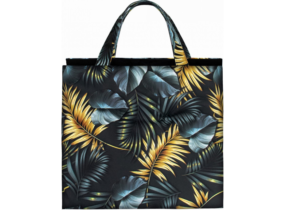 Oboustranná plážová podložka 180x50x3 cm - černá/Golden Palms