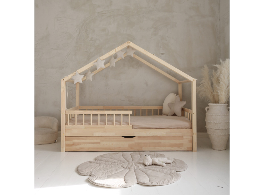 Dětská domečková postel z masivu borovice Bedhouse BELLO (se šuplíkem/s přistýlkou) - 180x80 cm