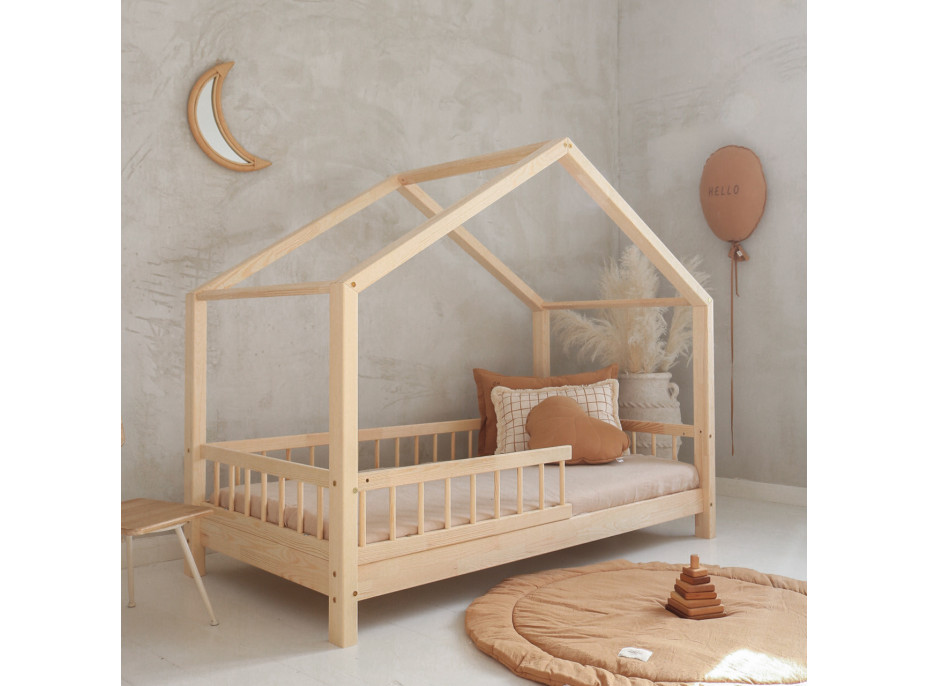 Dětská domečková postel z masivu borovice Bedhouse BELLO (se šuplíkem/s přistýlkou) - 180x80 cm