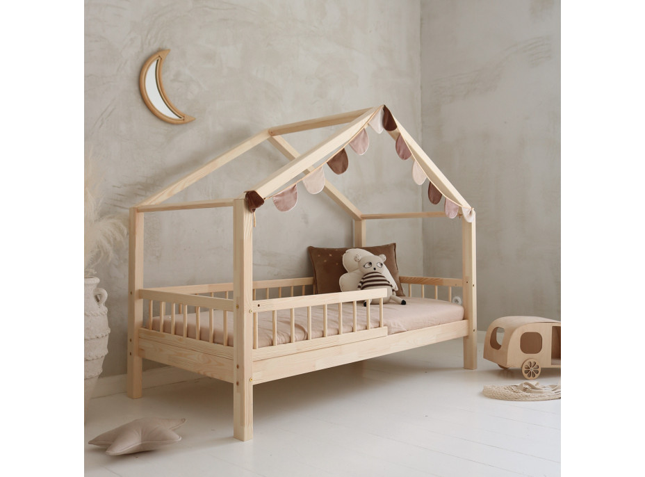 Dětská domečková postel z masivu borovice Bedhouse BELLO (se šuplíkem/s přistýlkou) - 180x80 cm