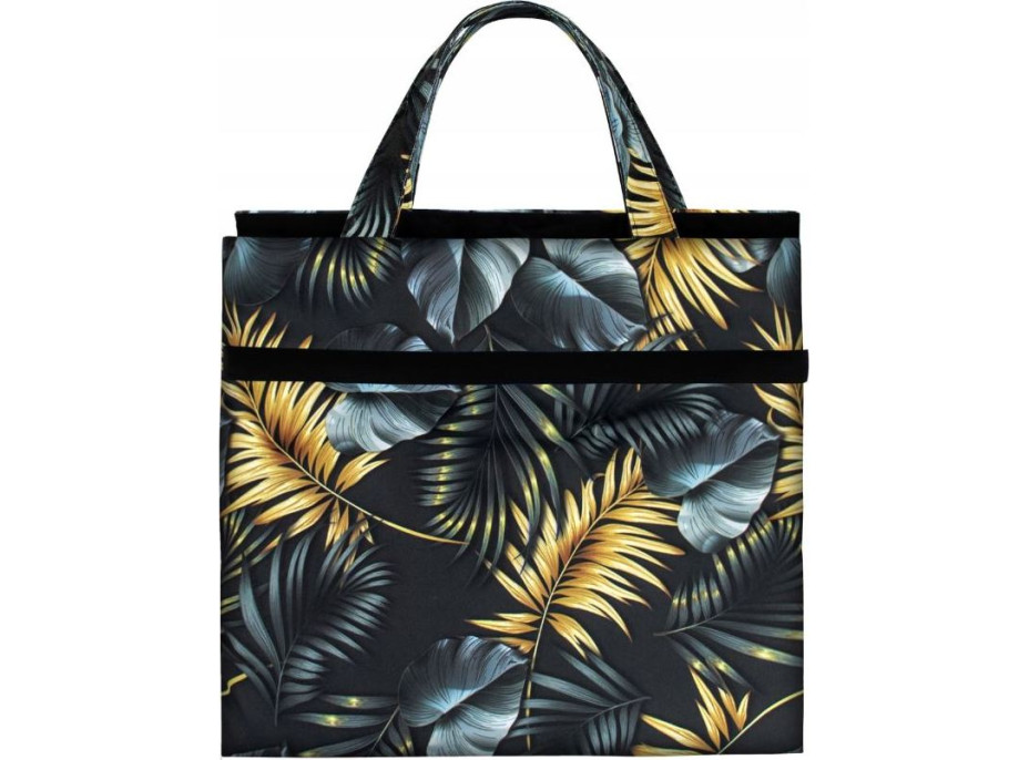 Oboustranná plážová podložka 180x50x3 cm - černá/Golden Palms