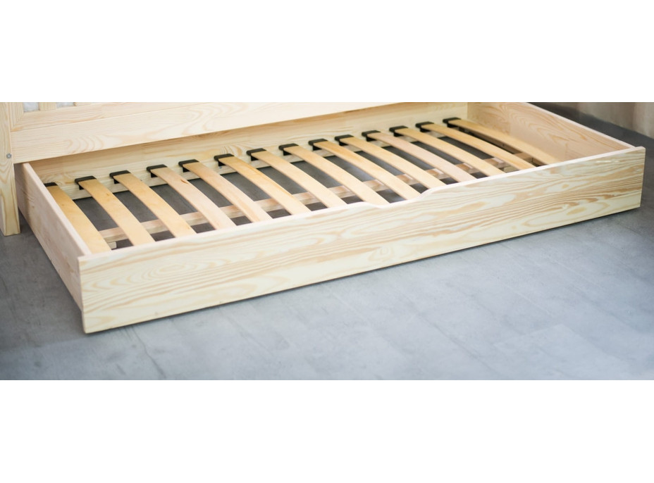 Dětská domečková postel z masivu borovice Bedhouse BELLO (se šuplíkem/s přistýlkou) - 200x90 cm