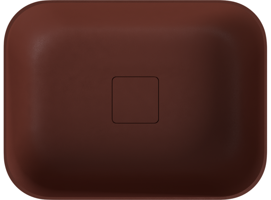 Polysan BANERA SQUARE umyvadlo na desku, litý mramor, 50x36cm, hnědá mat 14596.71