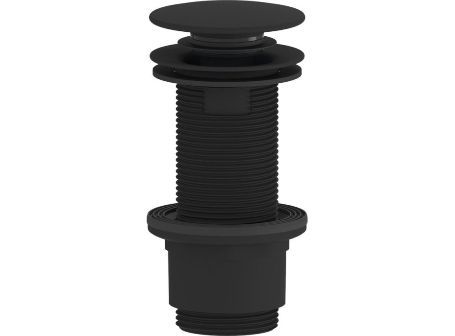 Sapho Umyvadlová výpust 5/4“, click-clack, velká zátka, 10-80mm, ABS/černá mat CV1132B