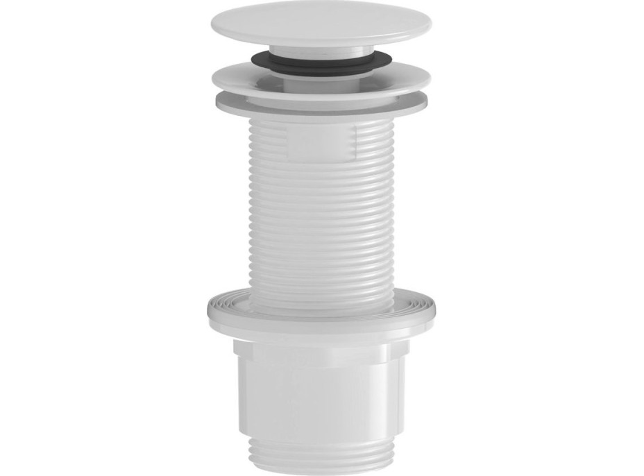 Sapho Umyvadlová výpust 5/4“, click-clack, velká zátka, 10-80mm, ABS/bílá CV1132W