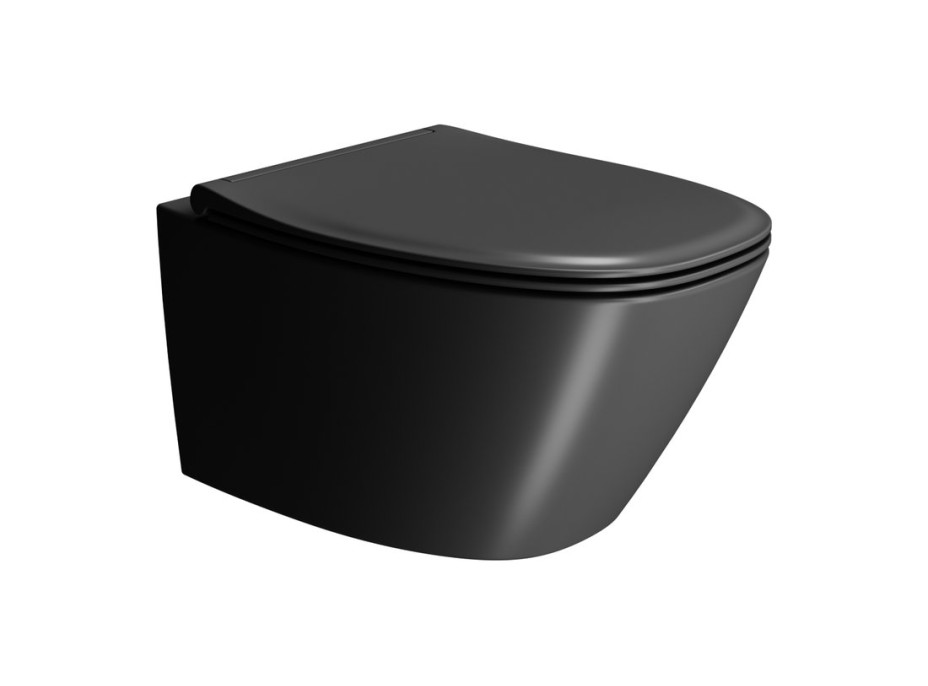 GSI MODO závěsná WC mísa, Swirlflush, 37x54cm, černá dual-mat 841526