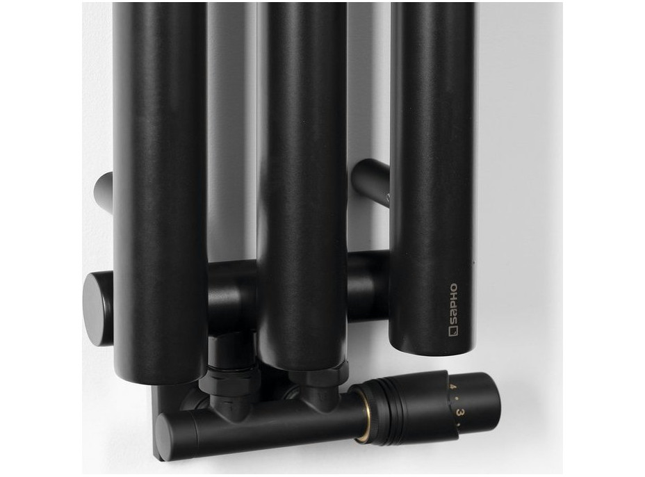 Sapho PILON otopné těleso 196x1800mm, se třemi háčky pro ručník, černá mat IZ128T