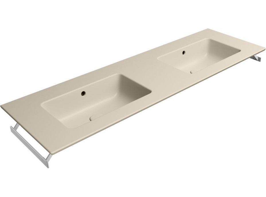 GSI PURA keramické dvojumyvadlo Slim 142x46cm, bez otvoru, creta mat 8889008