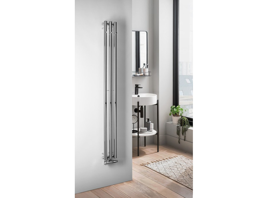 Sapho PILON otopné těleso 196x1800mm, se třemi háčky pro ručník, chrom IZ126T