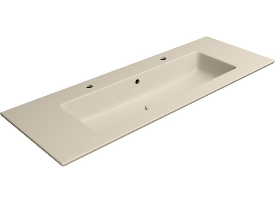 GSI PURA keramické umyvadlo Slim 122x46cm, 2 otvory, creta mat 8887208