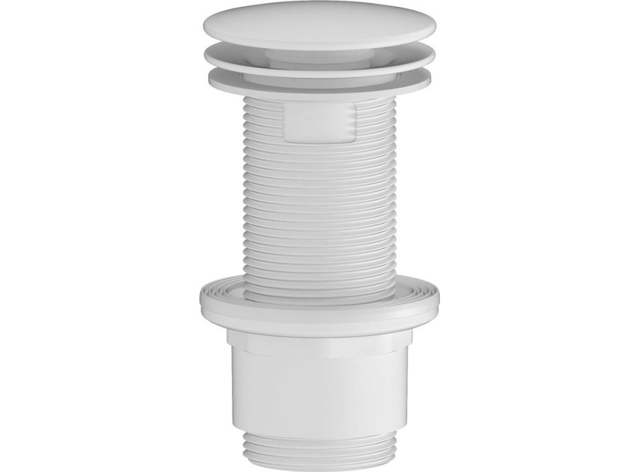 Sapho Umyvadlová výpust 5/4“, neuzavíratelná, velká zátka, 10-80mm, ABS/bílá mat CV1232WM