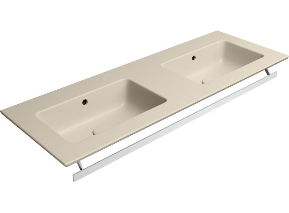 GSI PURA keramické dvojumyvadlo Slim 122x46cm, bez otvoru, creta mat 8888008