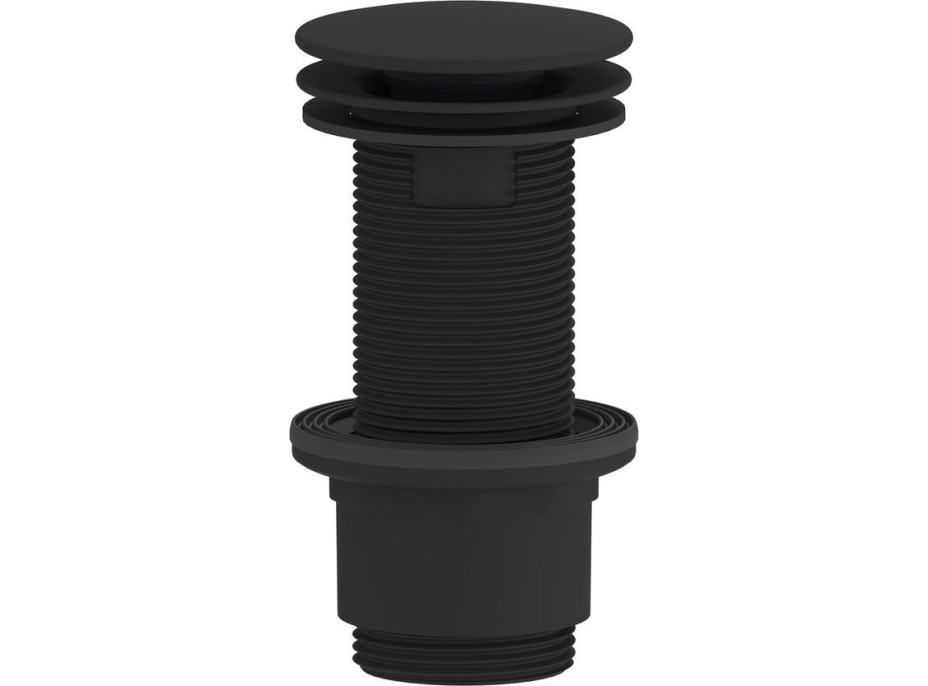 Sapho Umyvadlová výpust 5/4“, neuzavíratelná, velká zátka, 10-80mm, ABS/černá mat CV1232B