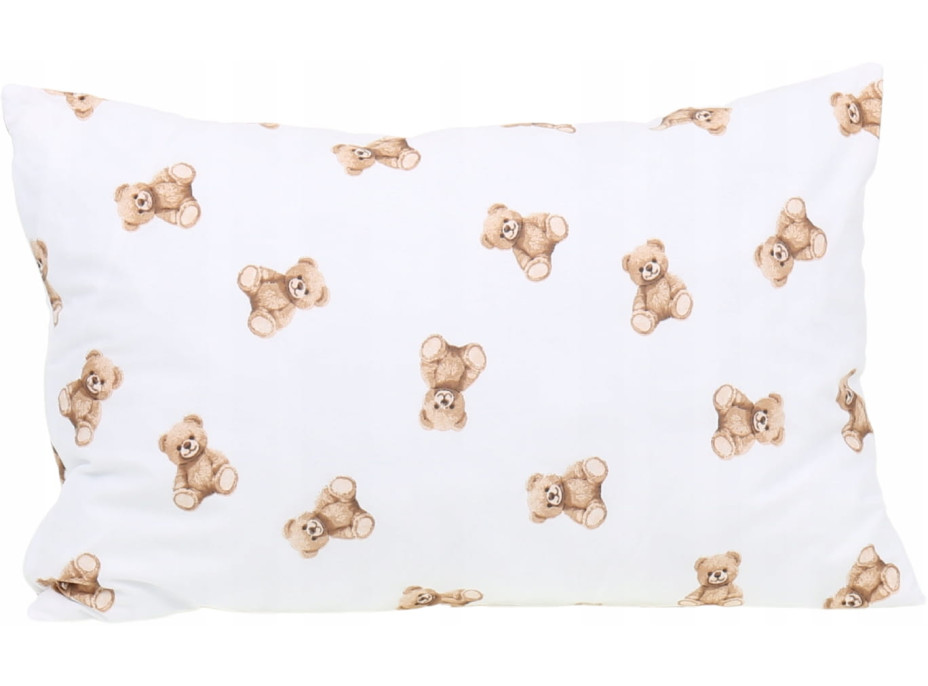 Dětské bavlněné povlečení do postýlky 120x90 cm BABYMAM PREMIUM - Medvídek Teddy - bílé