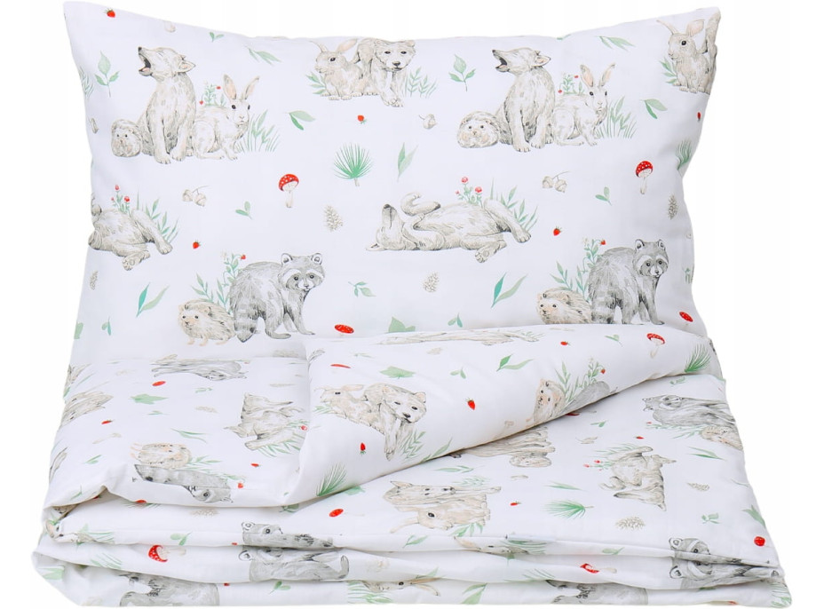 Dětské bavlněné povlečení do postýlky 120x90 cm BABYMAM PREMIUM - Můj les