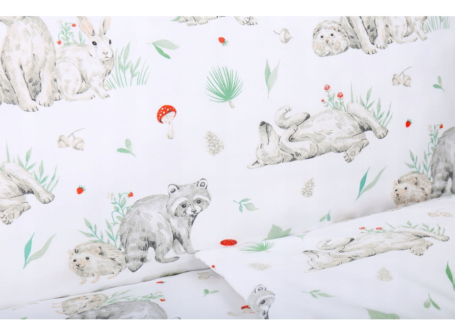Dětské bavlněné povlečení do postýlky 120x90 cm BABYMAM PREMIUM - Můj les