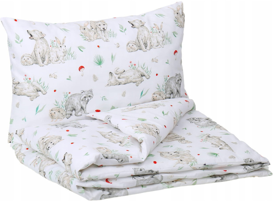 Dětské bavlněné povlečení do postýlky 120x90 cm BABYMAM PREMIUM - Můj les