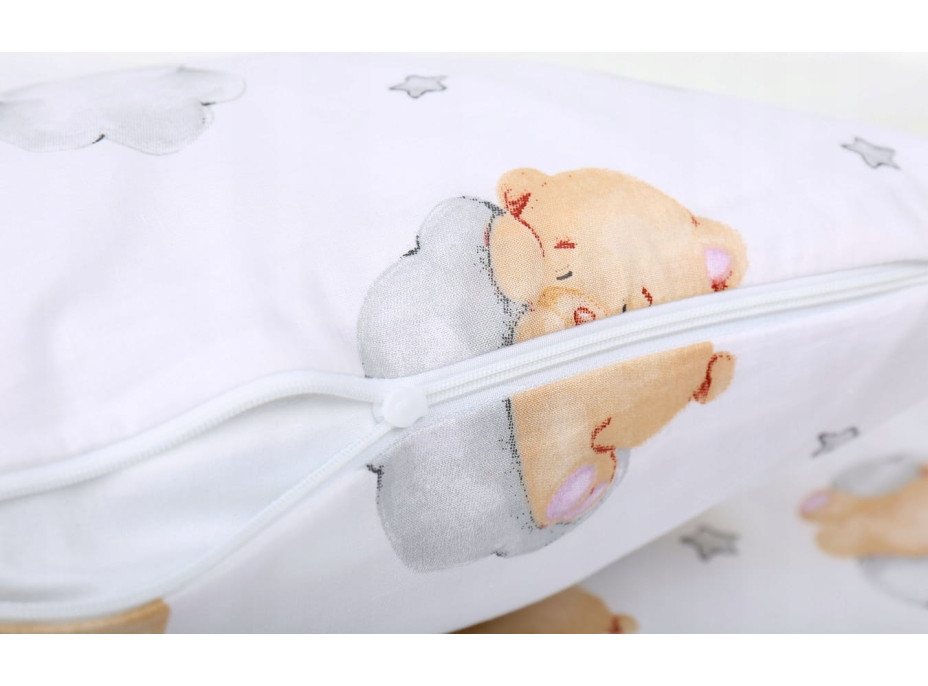 Dětské bavlněné povlečení do postýlky 135x100 cm BABYMAM PREMIUM - Medvídek v oblacích