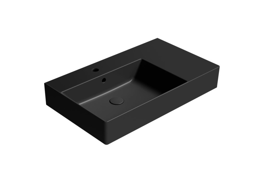 GSI KUBE X keramické umyvadlo 80x47cm, s odkládací plochou vpravo, černá mat 9456126