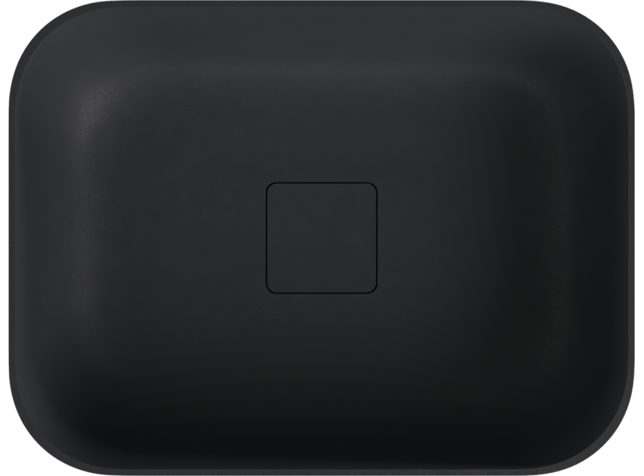 Polysan BANERA SQUARE umyvadlo na desku, litý mramor, 50x36cm, antracit mat 14596.51