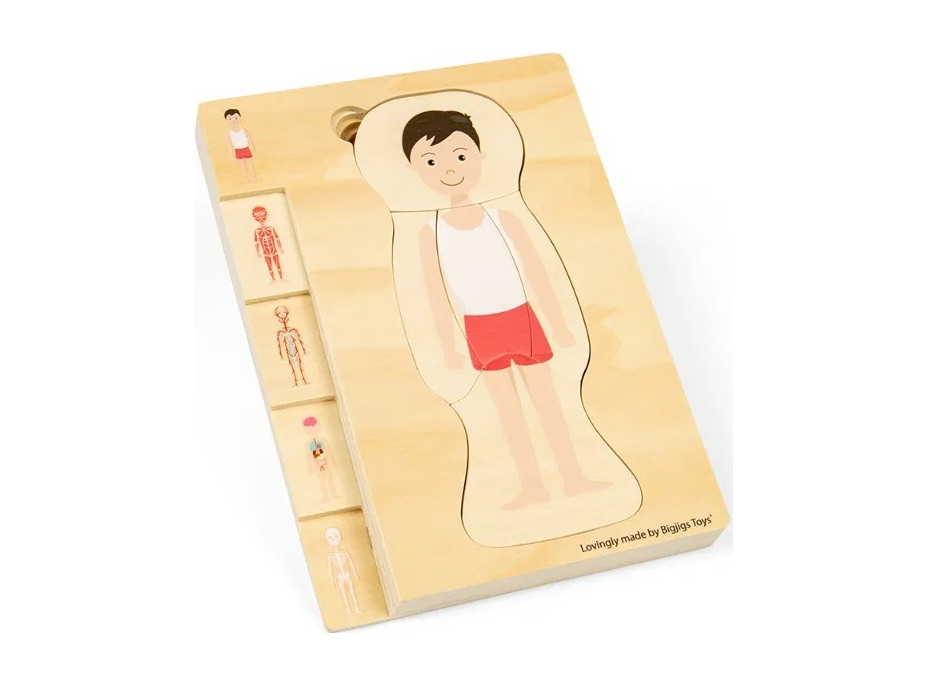 Bigjigs Toys Dřevěné puzzle Anatomie chlapec