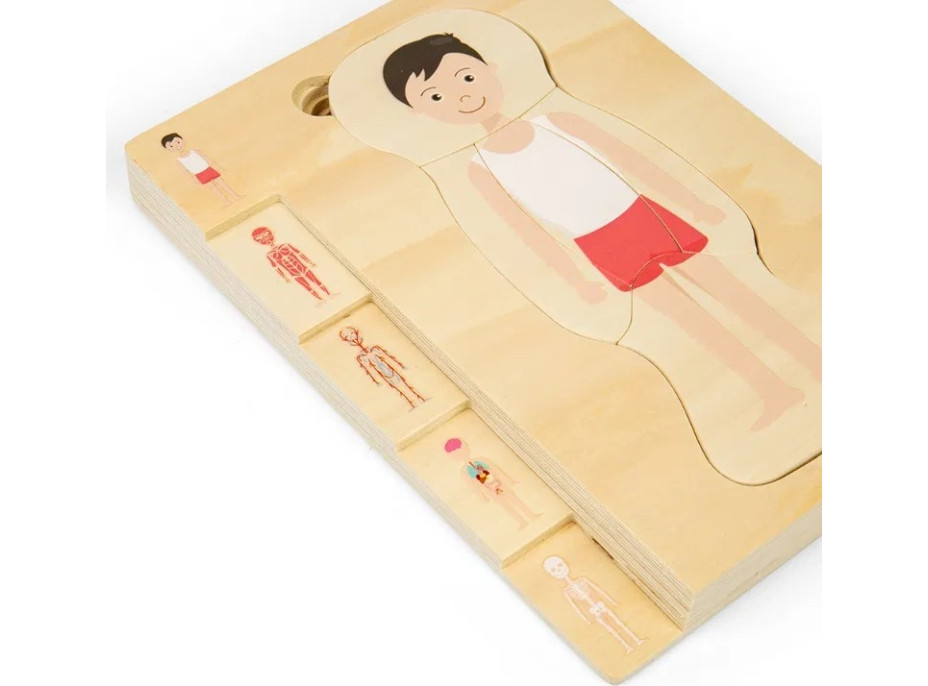 Bigjigs Toys Dřevěné puzzle Anatomie chlapec