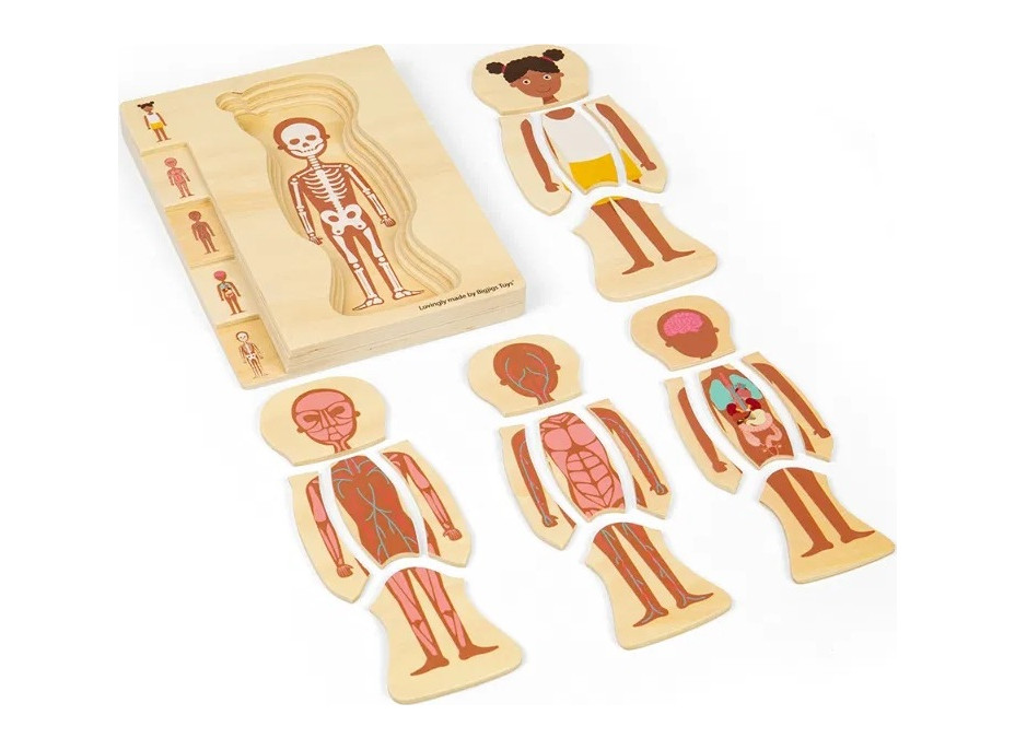 Bigjigs Toys Dřevěné puzzle Anatomie dívka