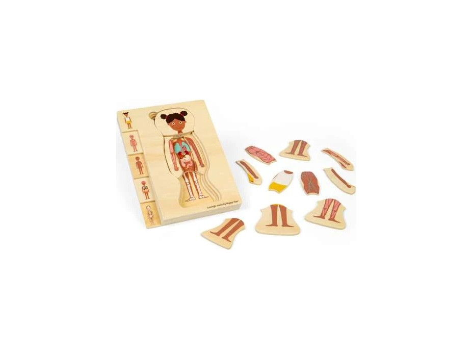 Bigjigs Toys Dřevěné puzzle Anatomie dívka