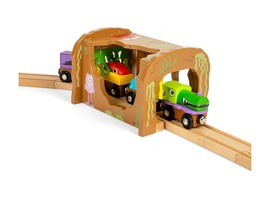 Bigjigs Rail Dřevěný tunel Příšerky