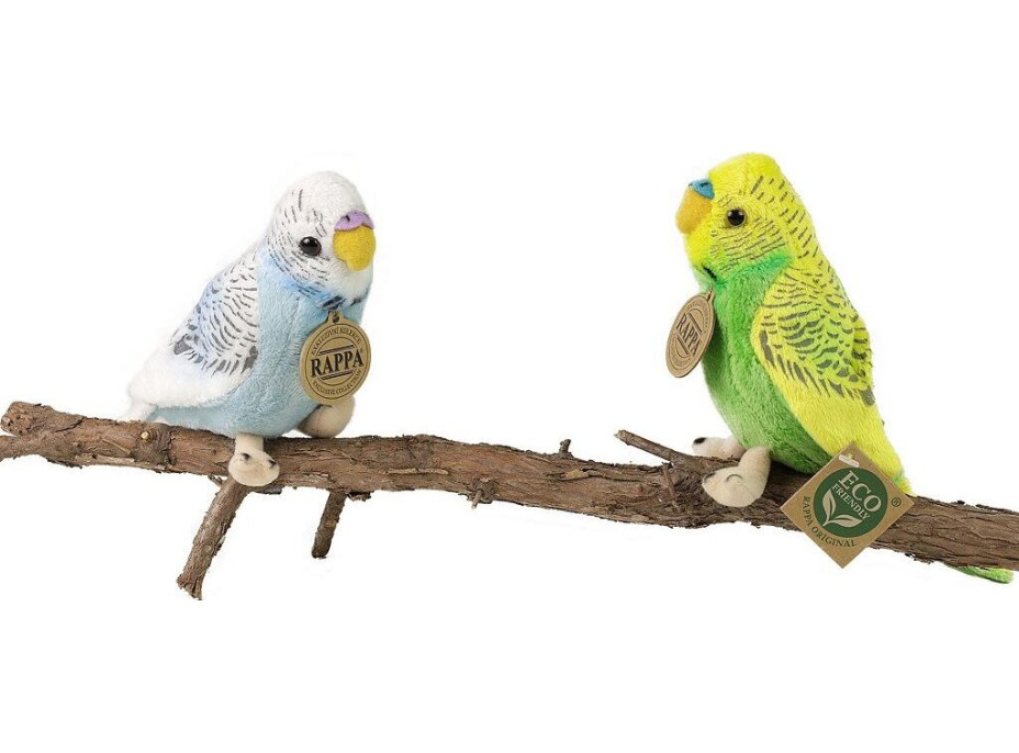 Rappa Plyšová andulka vlnkovaná 12 cm ECO-FRIENDLY sada 2 ks