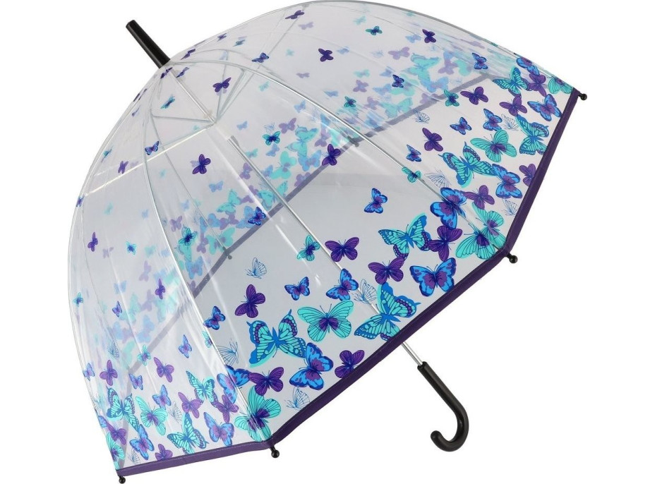 TEDDIES Deštník 80cm průhledný s motýlky