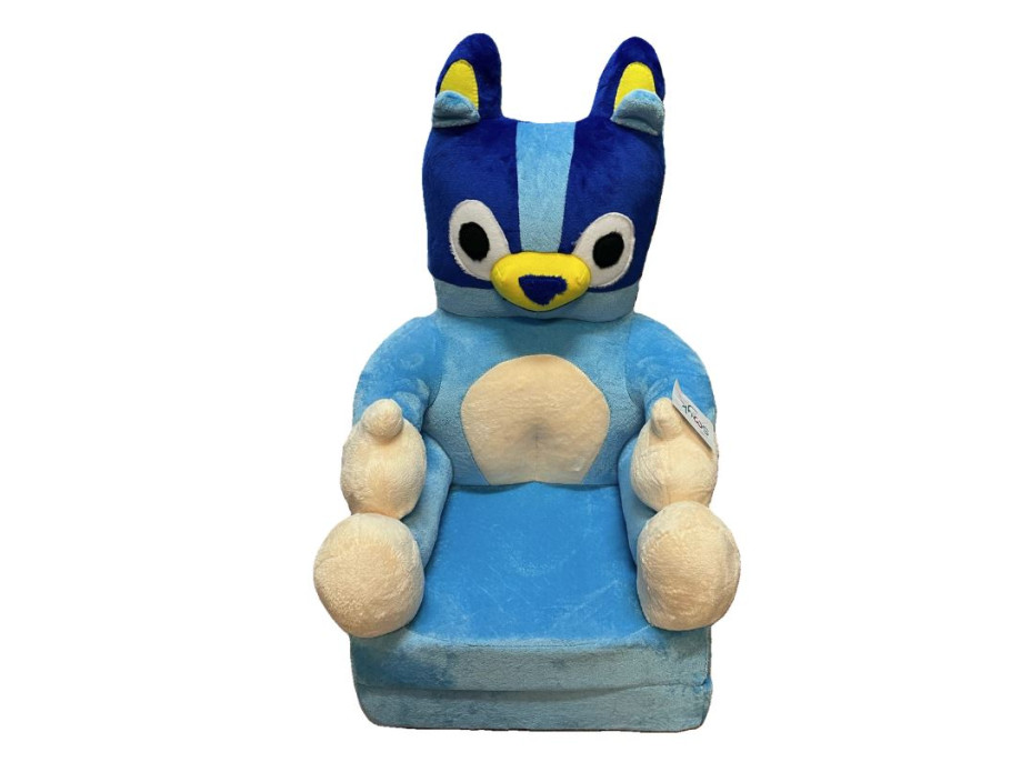 Dětské plyšové rozkládací křesílko PEJSEK BLUE
