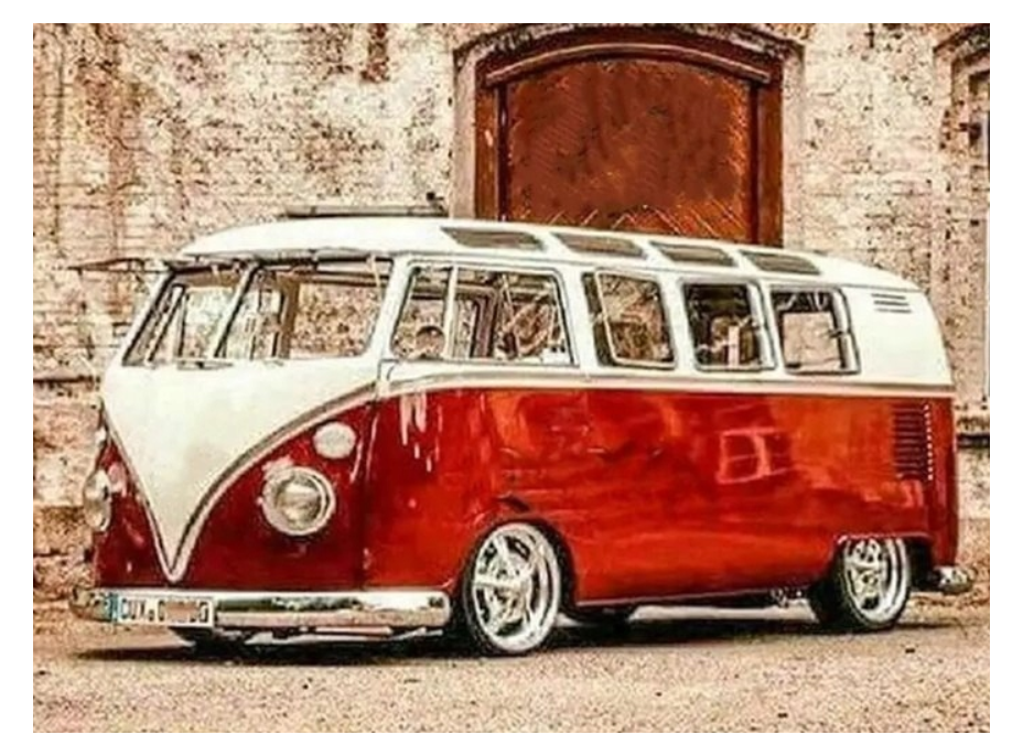 NORIMPEX Diamantové malování Červený Volkswagen 30x40cm