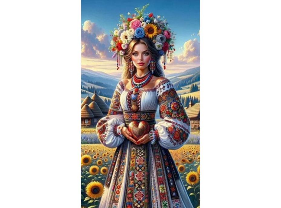 NORIMPEX Diamantové malování Dívka se slunečnicemi 30x40cm