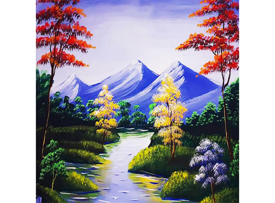 NORIMPEX Diamantové malování Horská bystřina 30x40cm